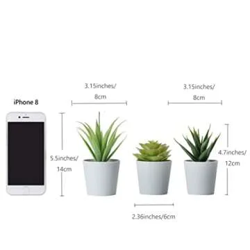 Hejdeco Set of 3 Artificial Mini Succulent Plants
