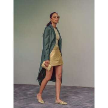 DREAMCIA Slingback Flats Shoes Metallic Gold Shoes for Women with Pointed Toe Gold Size 6.5