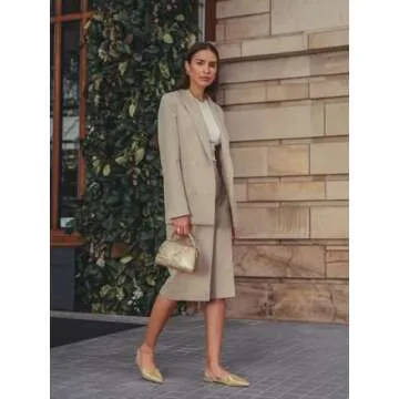 DREAMCIA Slingback Flats Shoes Metallic Gold Shoes for Women with Pointed Toe Gold Size 6.5