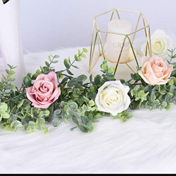 DearHouse Faux Eucalyptus Garland - 2 Pack Greenery Decor