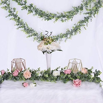 DearHouse Faux Eucalyptus Garland - 2 Pack Greenery Decor