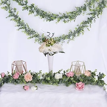DearHouse Faux Eucalyptus Garland - 2 Pack Greenery Decor