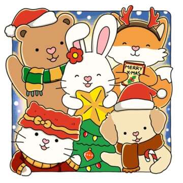 Fuzzy Hygge: Christmas Vibes Coloring Book for Adults & Teens Featuring Cozy Festive Holiday Winter Scenes with Adorable Animals Characters (Fuzzy Friends Coloring)