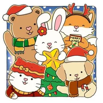 Fuzzy Hygge: Christmas Vibes Coloring Book for Adults & Teens Featuring Cozy Festive Holiday Winter Scenes with Adorable Animals Characters (Fuzzy Friends Coloring)