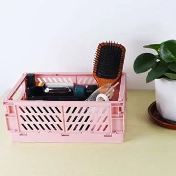 Tixill Foldable Plastic Baskets for Home Organization