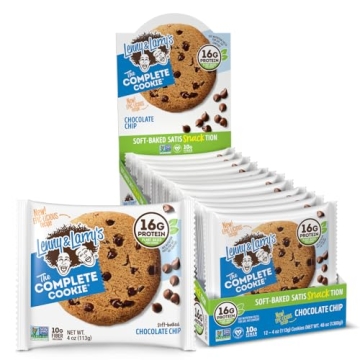 Lenny & Larry's The Complete Cookie, Chocolate Chip, Soft Baked, 16g Plant Protein, Vegan, Non-GMO, ...