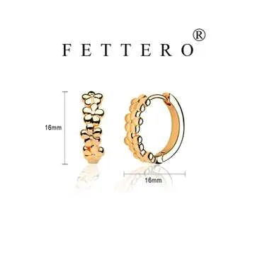 FETTERO 14K Gold Plated Earrings for Women Gold Huggie Hoops Lightweight Small Dainty Hoop Earrings Simple Trendy Hypoallergenic Hoops Jewelry Gift | Cubic Zirconia Huggie Earrings -Flower CZ
