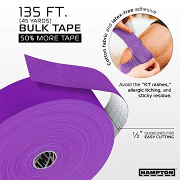 Hampton Adams Waterproof Kinesiology Tape 135 Feet Bulk