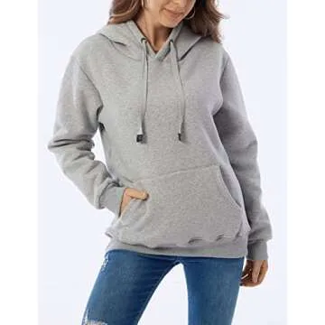Haellun Women's Winter Sherpa Lined Pullover Hoodie