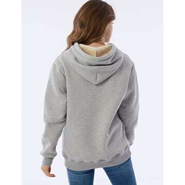 Haellun Women's Winter Sherpa Lined Pullover Hoodie
