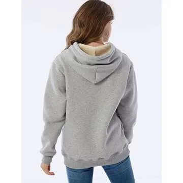 Haellun Women's Winter Sherpa Lined Pullover Hoodie