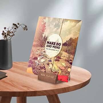 Vinyl Record Holder Display Stand - Tabletop Now Playing Album Cover Holder - Now Spinning Record Ra...