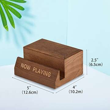 Vinyl Record Holder Display Stand - Tabletop Now Playing Album Cover Holder - Now Spinning Record Rack - Single CD Stand LP Display Shelf - Wooden Vinyls Records Storage Organizer - Modern Home Decor