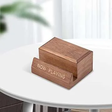 Vinyl Record Holder Display Stand - Tabletop Now Playing Album Cover Holder - Now Spinning Record Rack - Single CD Stand LP Display Shelf - Wooden Vinyls Records Storage Organizer - Modern Home Decor