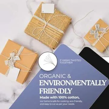 Twine String | Butchers Twine for Turkey Trussing |1.2mm Kitchen Twine String for Meat Cooking and Food Oven Safe| 1 Piece x 200 Feet| Twine for Crafts|Bakers Twine|Wired Heavy Natural Cotton