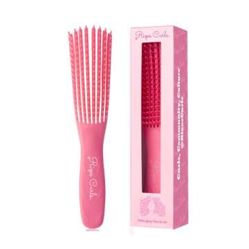 Rizos Curls Detangling Flexi Brush, Detangle Curly, Coily Curls, Shower Brush, Reduce Hair Loss & Br...