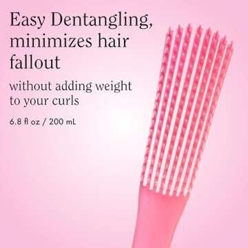 Rizos Curls Detangling Flexi Brush, Detangle Curly, Coily Curls, Shower Brush, Reduce Hair Loss & Breakage, Distribute Product and Add Shine, Pink