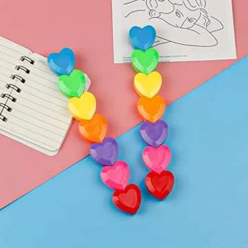 7Pcs/Pack Highlighters Heart-Shape Coloring Markers Pocket Marker Pen Stackable Removable Birthday Set for Kid