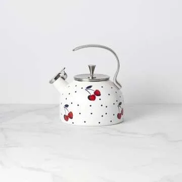 Kate Spade New York Vintage Cherry Dot Tea Kettle – Elegant Design & Practical Whistle