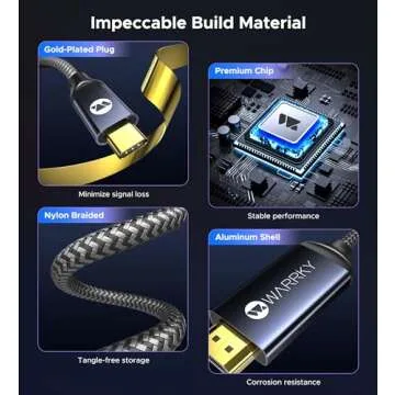 Warrky USB C to HDMI Cable 4K@60Hz High Speed