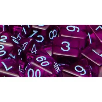 Role 4 Initiative Set of 15 Large High-Visibility Polyhedral Dice: Translucent Dark Purple with Lt Blue Numbers (3d4 4d6 2d8 1d10 1d% 1d12 3d20)