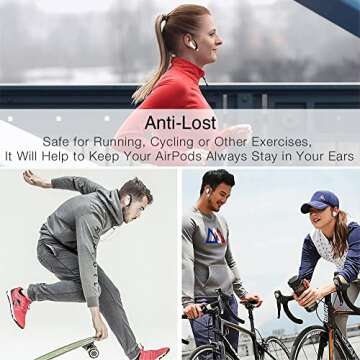 ICARERSPACE Ear Hooks Compatible with Apple AirPods 1, 2, 3, Pro and Pro 2, Anti-Slip Sports EarPds Ear Hooks for AirPods 1, 2, 3 Pro and Pro 2- Pink