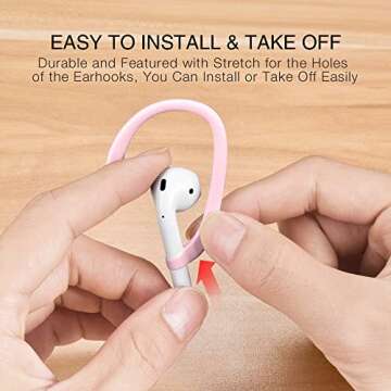 ICARERSPACE Ear Hooks Compatible with Apple AirPods 1, 2, 3, Pro and Pro 2, Anti-Slip Sports EarPds Ear Hooks for AirPods 1, 2, 3 Pro and Pro 2- Pink