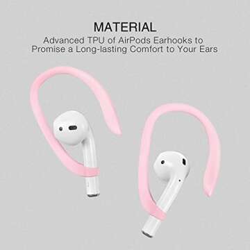 ICARERSPACE Ear Hooks Compatible with Apple AirPods 1, 2, 3, Pro and Pro 2, Anti-Slip Sports EarPds Ear Hooks for AirPods 1, 2, 3 Pro and Pro 2- Pink