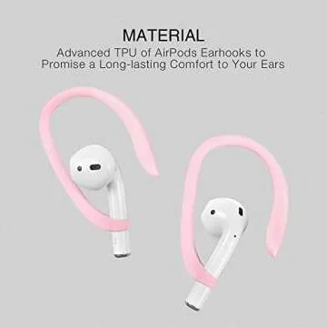 ICARERSPACE Ear Hooks Compatible with Apple AirPods 1, 2, 3, Pro and Pro 2, Anti-Slip Sports EarPds Ear Hooks for AirPods 1, 2, 3 Pro and Pro 2- Pink
