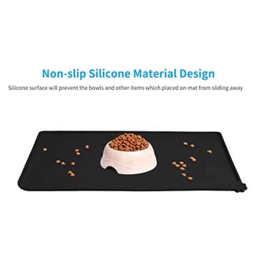 AUDWUD Silicone Waterproof Pet Feeding Mat - Anti-Slip Dog Mat for Maximum Cleanliness