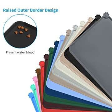 AUDWUD Silicone Pet Feeding Mat for Food and Water