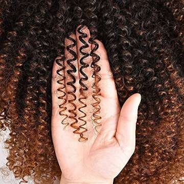 Annivia 14inch Afro Kinky Curly Wig with Bangs for Black Women Ombre Brown No Glue Full and Fluffy like a Bomb Short Curly Hair Wigs