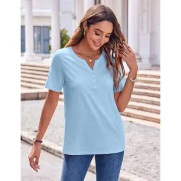Chic Zeagoo V-Neck Summer Blouses for Women