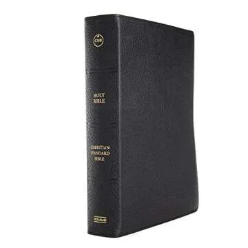 CSB Single-Column Wide-Margin Bible, Holman Handcrafted Collection, Black Premium Goatskin, Black Letter, Presentation Page, Full-Color Maps, Easy-to-Read Bible Serif Type