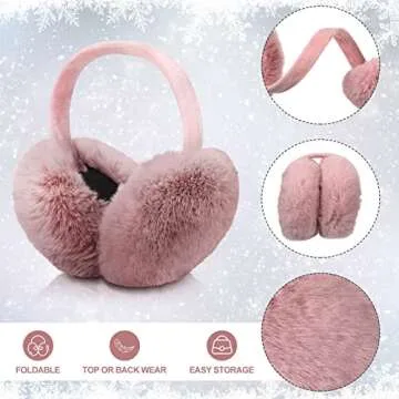 SATINIOR Foldable Ear Muffs for Cold Weather Women