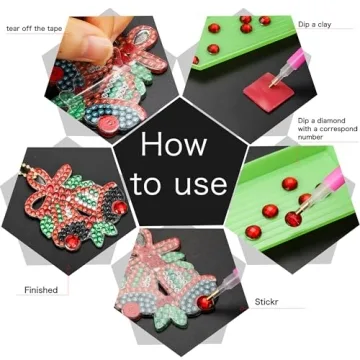 DIY Christmas Diamond Art Ornaments 5D Keychain Kits for Adults