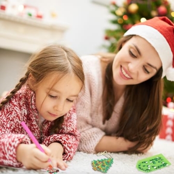DIY Christmas Diamond Art Ornaments 5D Keychain Kits for Adults