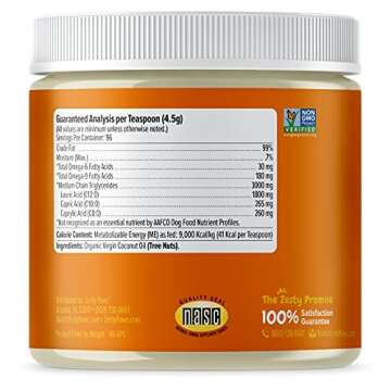 Coconut Oil for Dogs - Certified Organic & Virgin Superfood Supplement - Digestive & Immune Support - 16 OZ