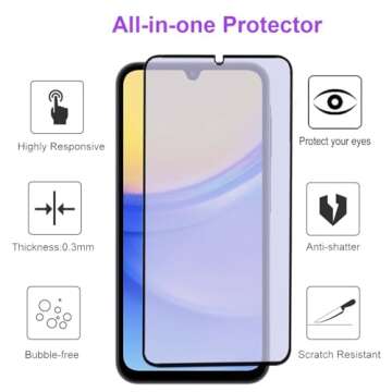ZSHMJMJ Anti Blue Light Screen Protectors for Galaxy A15