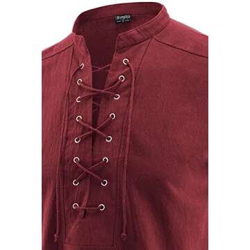 Moomphya Men's Pirate Renaissance Gothic Medieval Shirt