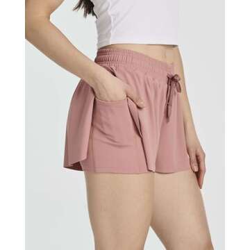 4-Pack: Womens Flowy Shorts Short Women Running Workout Athletic Skort Girls Clothes Spandex Gym High Waist Yoga Biker Skorts Preppy Clothing Teen Lounge Trendy Beach Tennis - Set 7, L