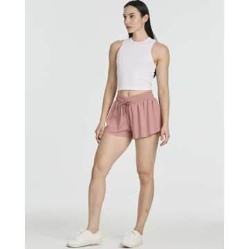 4-Pack: Womens Flowy Shorts Short Women Running Workout Athletic Skort Girls Clothes Spandex Gym High Waist Yoga Biker Skorts Preppy Clothing Teen Lounge Trendy Beach Tennis - Set 7, L