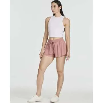 4-Pack: Womens Flowy Shorts Short Women Running Workout Athletic Skort Girls Clothes Spandex Gym High Waist Yoga Biker Skorts Preppy Clothing Teen Lounge Trendy Beach Tennis - Set 7, L