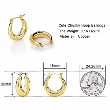 Stylish Chunky Gold Hoop Earrings for Women