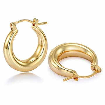 Stylish Chunky Gold Hoop Earrings for Women