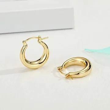 Stylish Chunky Gold Hoop Earrings for Women