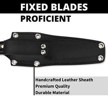 Spyderco Proficient Fixed Blade Knife - Black Carbon Fiber Handle, PlainEdge, Full-Flat Grind, CPM S90V Steel Blade, Includes Leather Sheath - FB36CFP