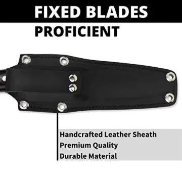 Spyderco Proficient Fixed Blade Knife - Black Carbon Fiber Handle, PlainEdge, Full-Flat Grind, CPM S90V Steel Blade, Includes Leather Sheath - FB36CFP