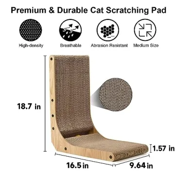 Wall Mounted Cat Scratcher - FUKUMARU 18.7 Inch