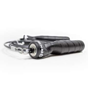 Rx Smart Gear Jump Rope - Black Ops Ergonomic Handles with Trans Black Cable Buff 3.4 9'0" | Jump Smart Weighted Speed Rope for Sports & Fitness, MMA, HIIT, Cardio & Functional Workout